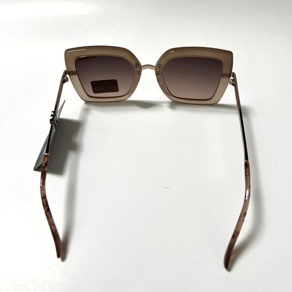 New Original TRUE RELIGION Square Sunglasses Beige Acetate Oversized Metal BGE main image 5
